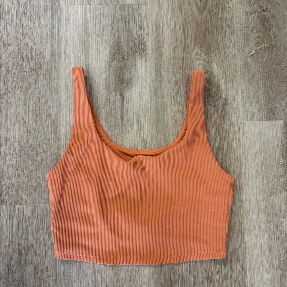 Athleta Vibrant Orange Ribbed Crop Top